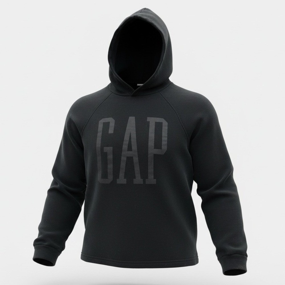 Gap Womens S Small Black Logo Pullover Hoodie Fleece Sweatshirt Classic